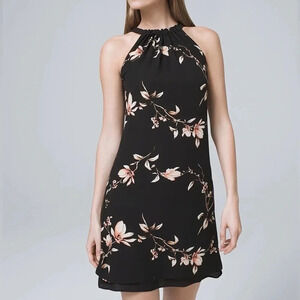 White House Black Market Ultimate Reversible Floral Solid Dress